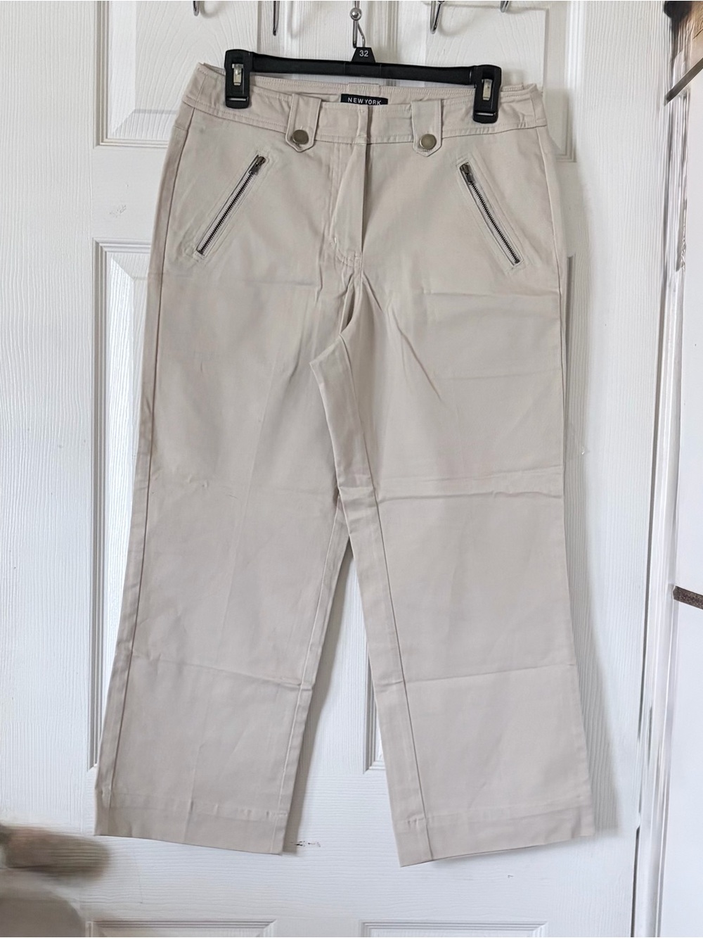 New York & Company Women’s‎ Light Beige Straight Stretch Zip Pockets Sz 6